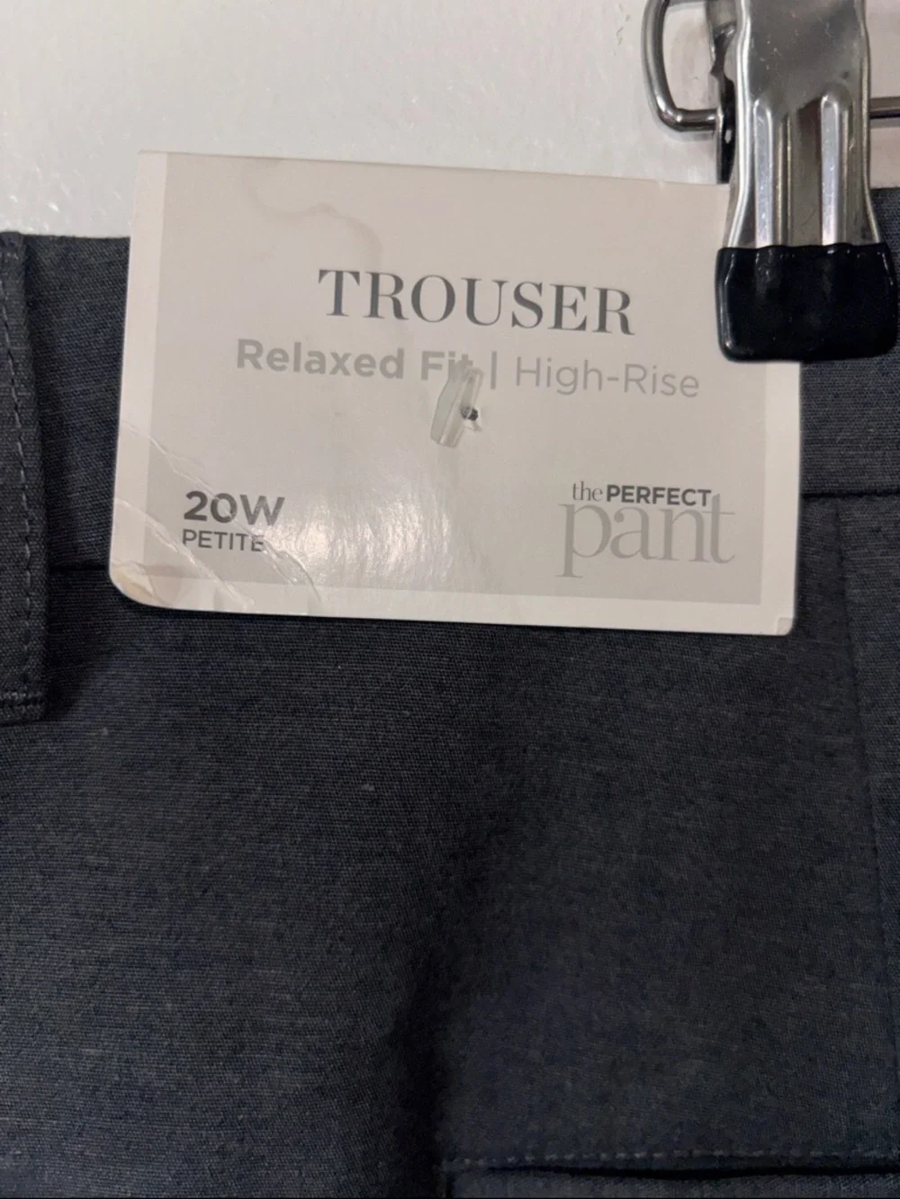 NWT CJ Banks Grey Relaxed Fit High Rise Trouser Pants Straight Leg Size 20WP - Picture 3 of 6